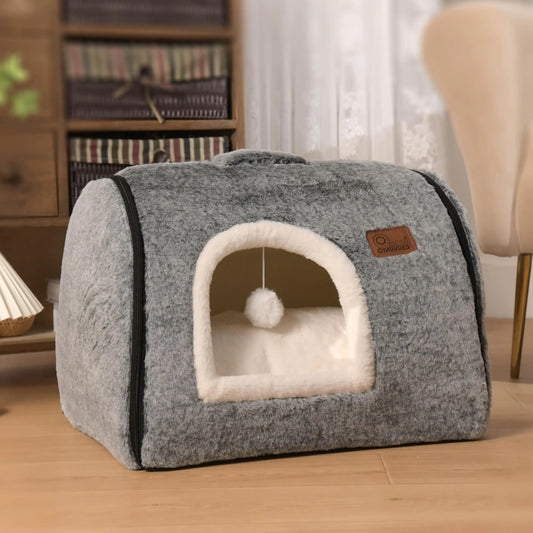 Cama Cueva Premium CozyPet™ – Refugio Antiestrés para Mascotas